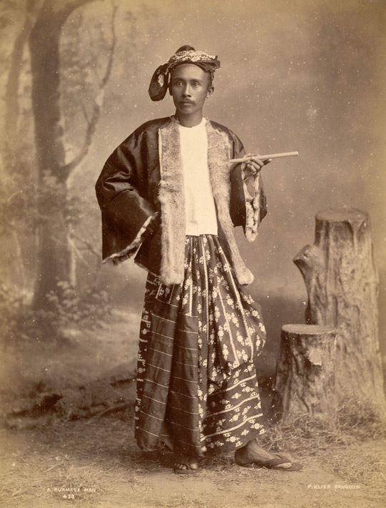 3. Burmese man in traditional taungshay paso, 19th cent. British Library
