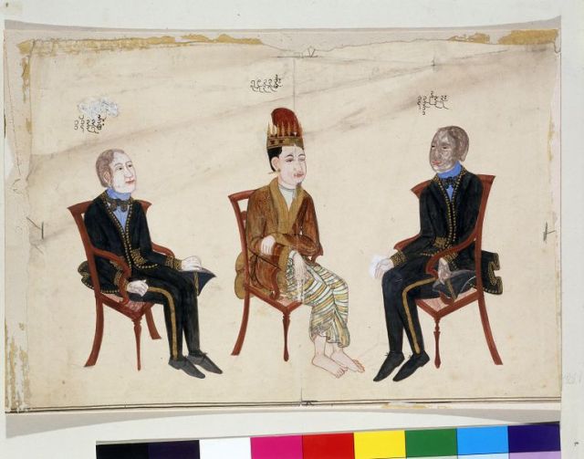 Arthur Phayre with King Mindon 1854.